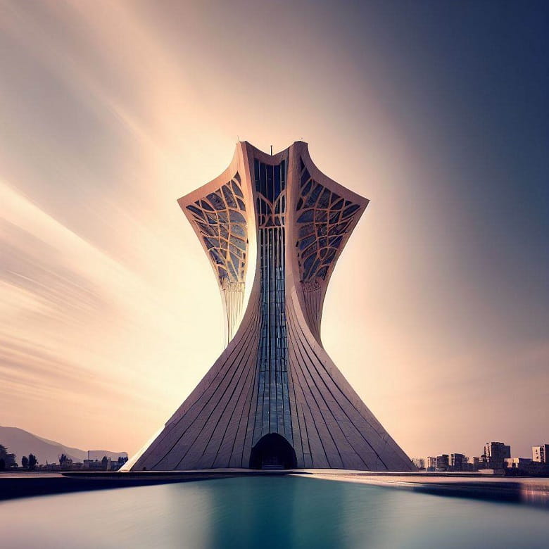 بازطراحی برج آزادی تهران توسط هوش مصنوعی