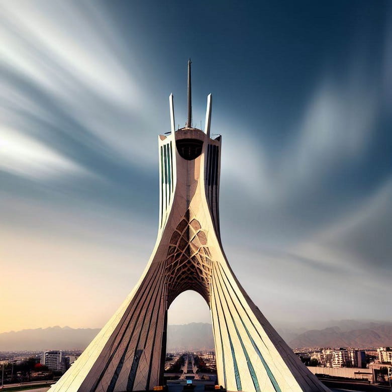 طراحی مدرن برج آزادی با هوش مصنوعی