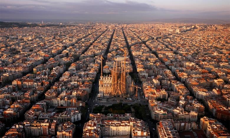 شهر بارسلونا از بالا