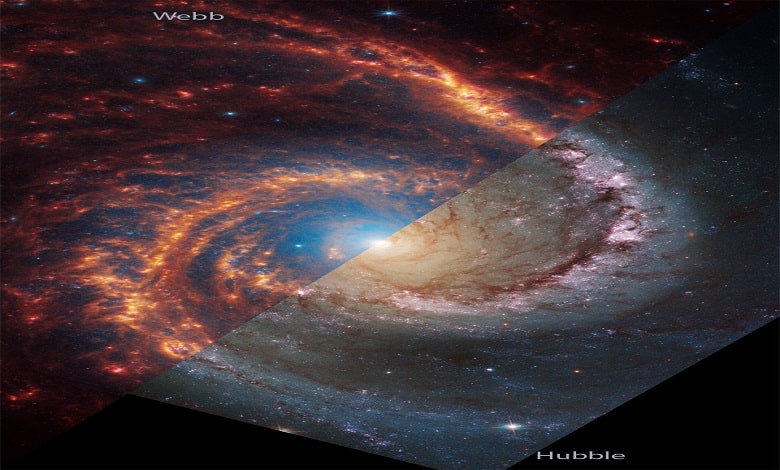 یک کهکشان مارپیچی از وب و هابل
