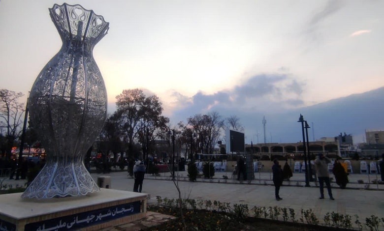 رونمایی از بزرگترین گلدان ملیله در زنجان