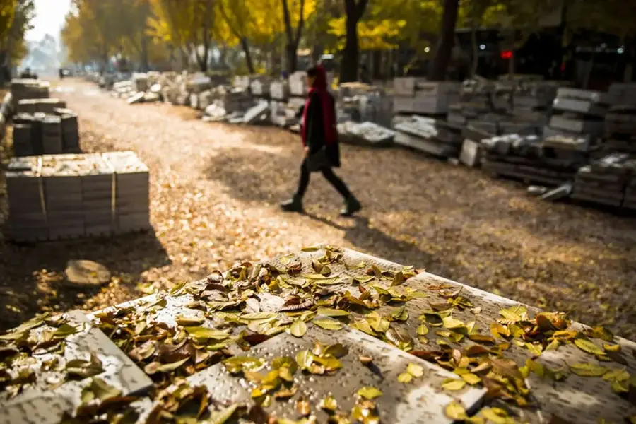 خیابان چهارباغ عباسی در پاییز