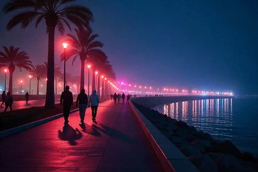 جزیره کیش در شب