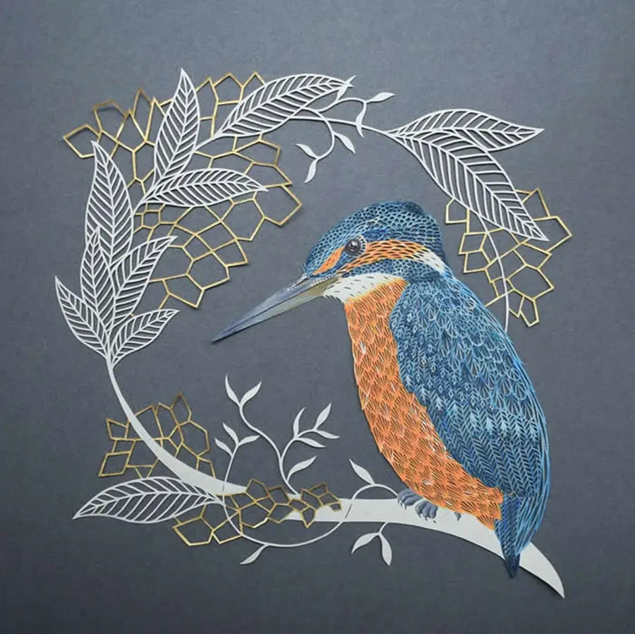 پرنده آبی کاغذی ساخته شده توسط پیپا دیرلاگا