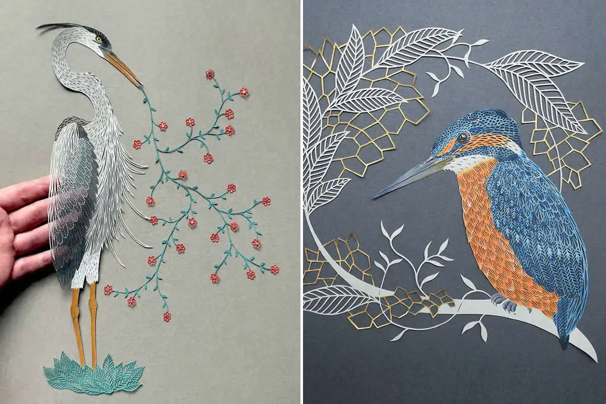 ادغام هنر کاغذی با دنیای گیاهان و حیوانات در این تصاویر