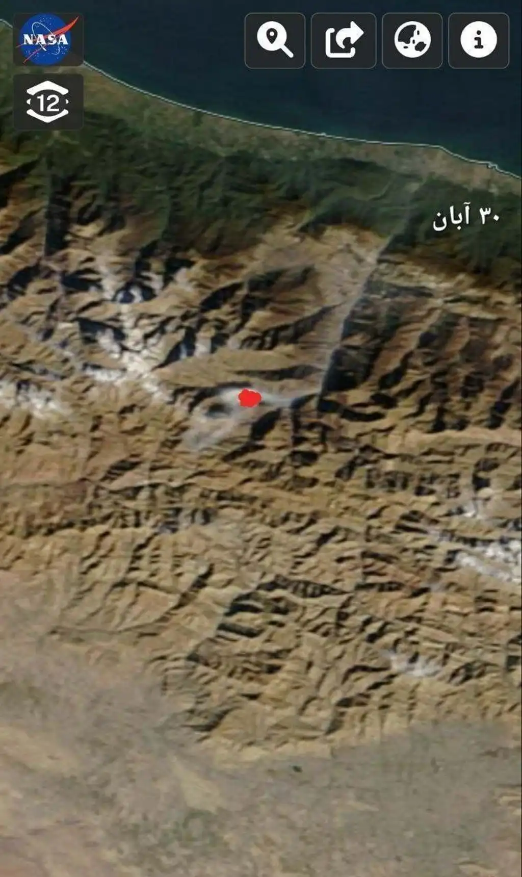 تصویر ناسا از آتش‌سوزی جنگل‌های هیرکانی در 30 آبان