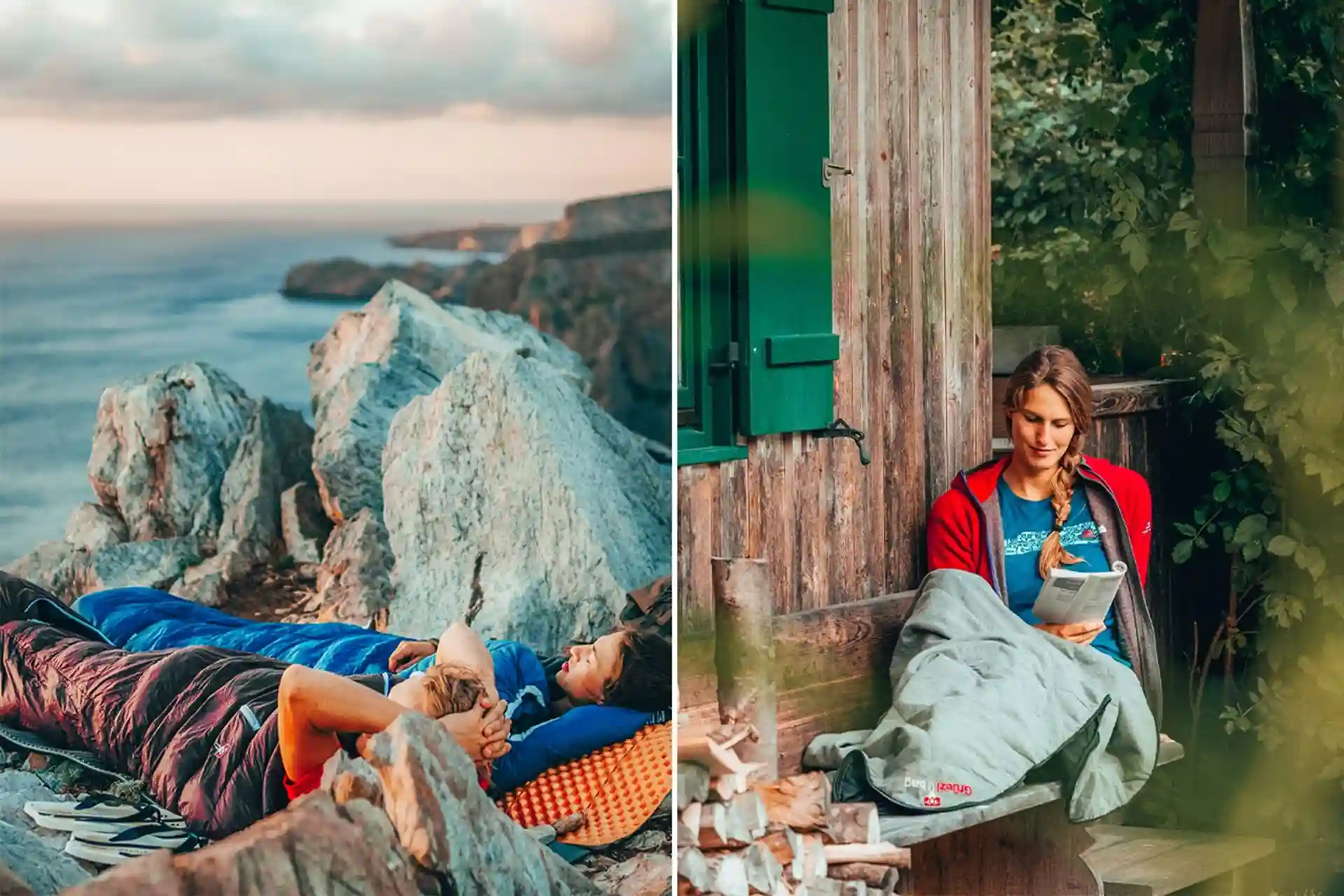 خوابیدن در کیسه‌خواب تجدیدپذیر Grüezi Bag