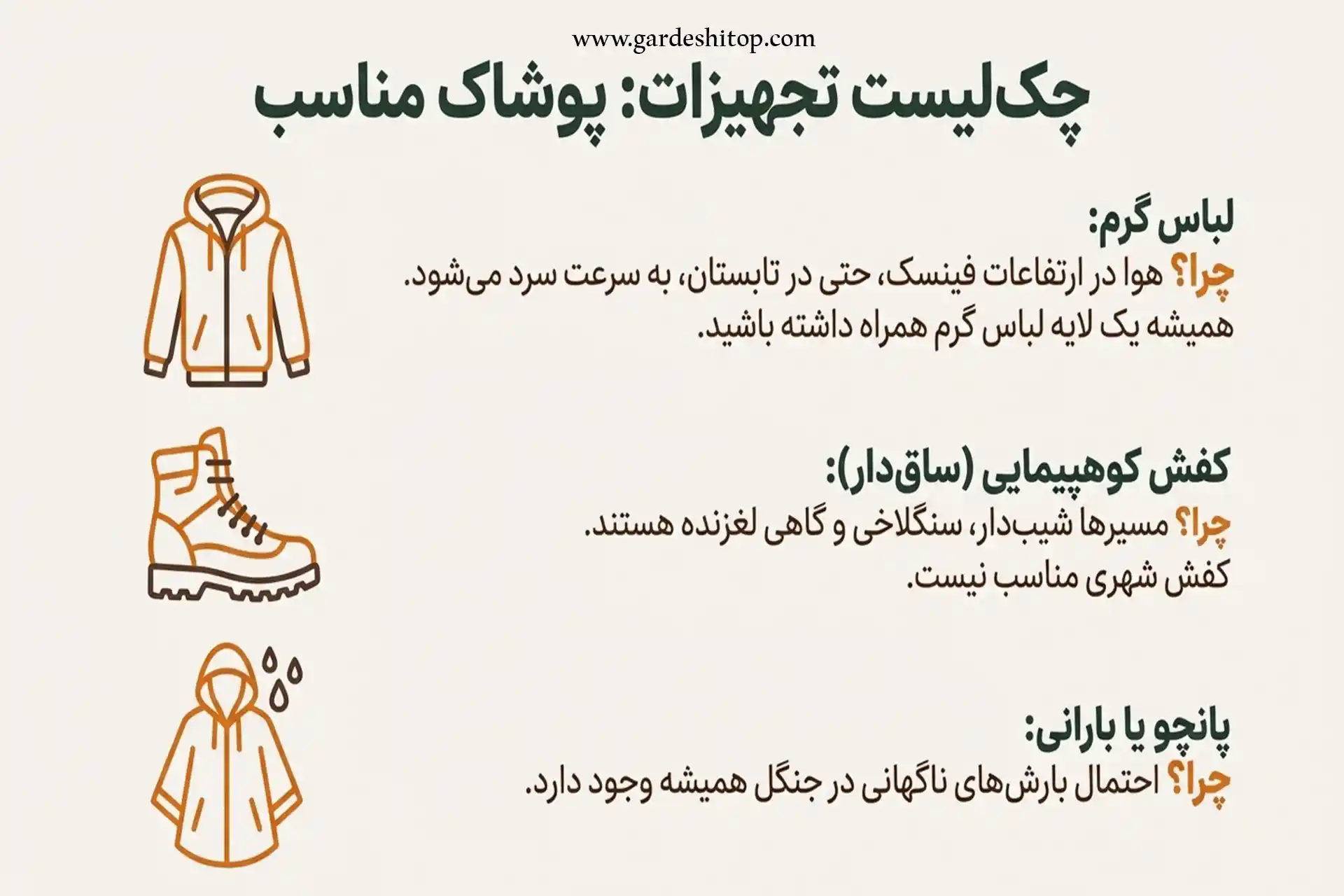 تجهیزات مورد نیاز برای سفر به جنگل فینسک