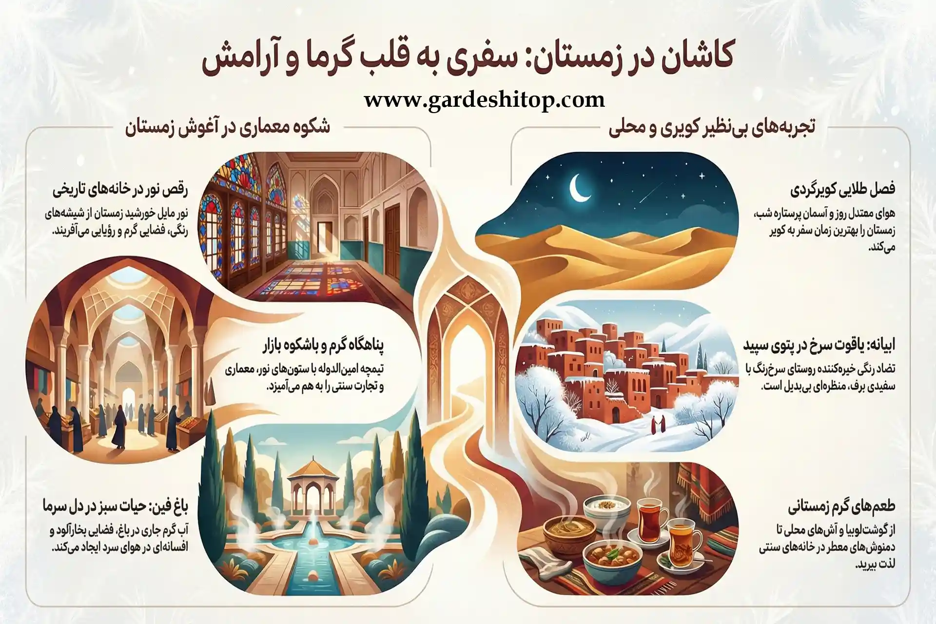 جاهای دیدنی کاشان در زمستان